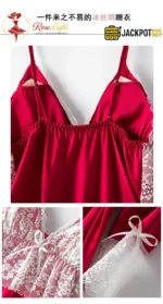 4-Piece Satin Silk Pajama Set for Women – Lace Cami, Shorts, Pants & Nightwear - Image 17