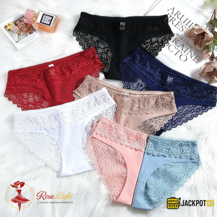 Pack of 2 Lace Trim Breathable Brief Panties – Soft Full Coverage Comfort - Image 2