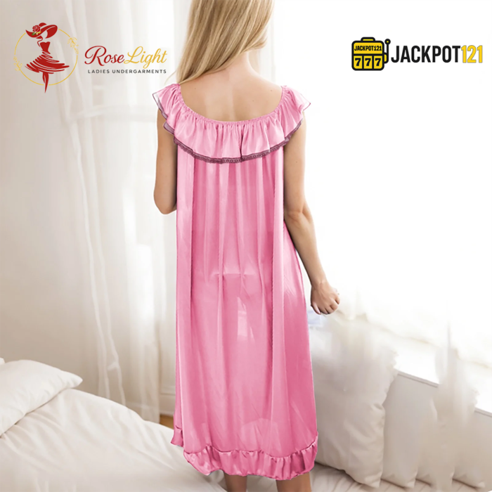 Soft Satin Silk Nightgown – Elegant Summer Sleepwear - Image 2