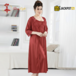 2-Pcs Satin Slip Nightwear – Elegant Lace Maxi Set - Image 11