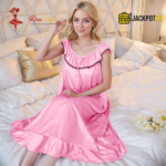 Soft Satin Silk Nightgown – Elegant Summer Sleepwear - Image 5