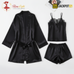 3 Piece Soft Net Elegant Nighty – Luxury Satin Set - Image 3