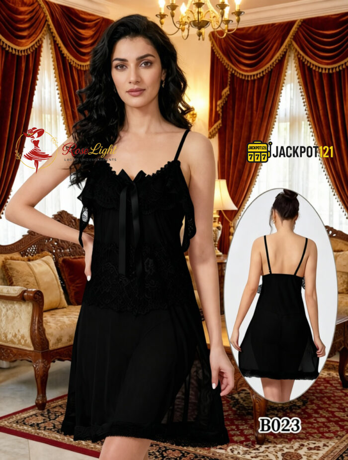 Elegant Lace Babydoll Nightdress – Sheer Soft Lingerie Dress - Image 5