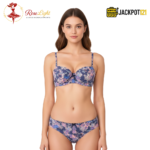 Leaf Printed Thin Padded Demi Cup Bra – Elegant Everyday Push-Up Support - Image 2