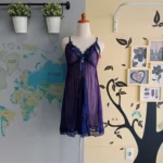 Chiffon Split Transparent Deep Neck Nighty Lace – Babydoll Lingerie - Image 7