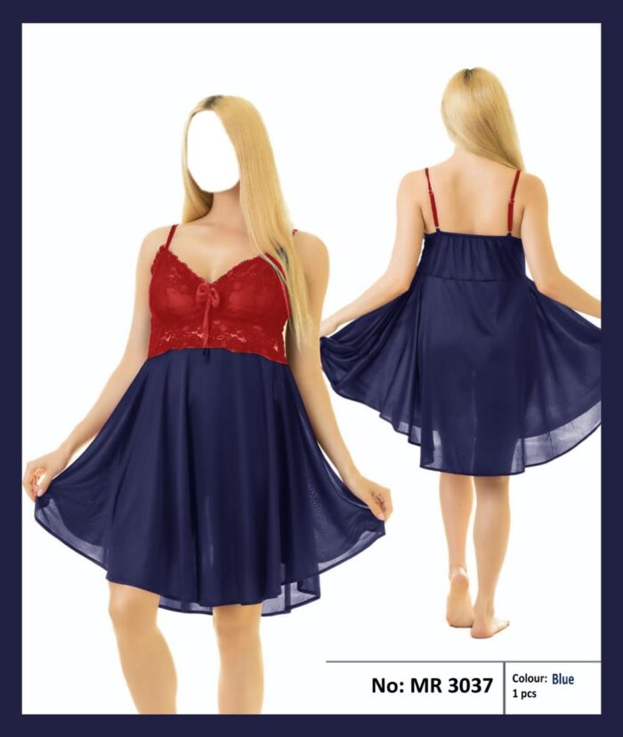 Ladies Silk Floral Design Frock Style Nightwear Lingerie - Image 4