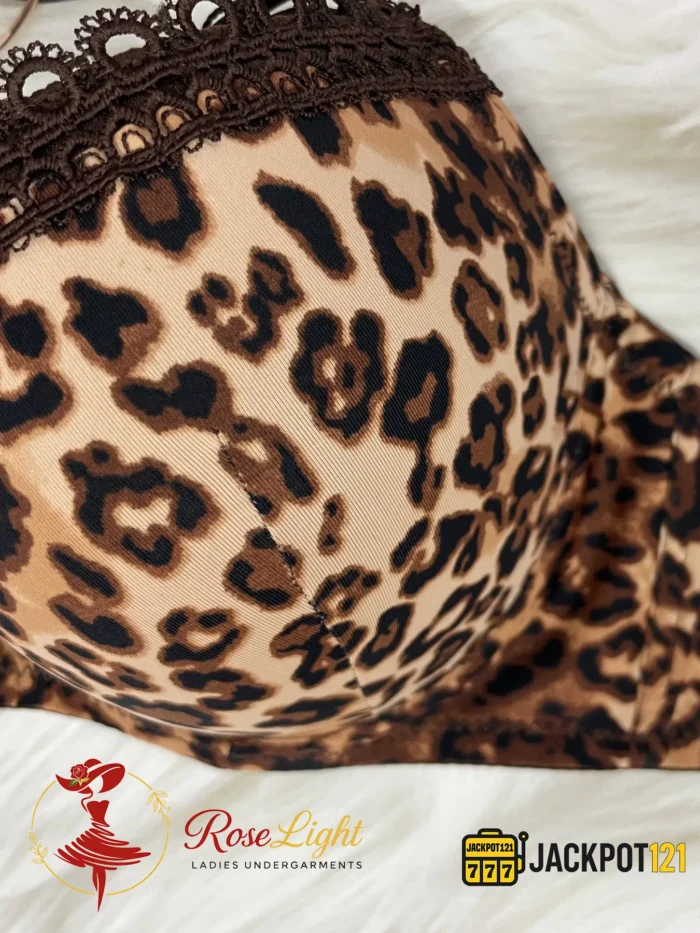 Diana Rose Leopard Print Demi Cup Push-Up Bra - Image 3