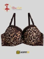 Diana Rose Leopard Print Demi Cup Push-Up Bra - Image 2