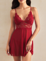 Charlaine Lace Trimmed Mesh Cami Sexy Pajama Night Dress - Image 4