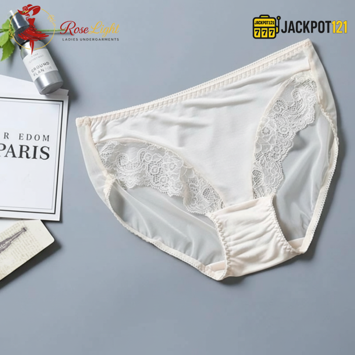 Pack of 3 Nylon Trim Lace Design Panties – Soft Breathable Hi-Cut Women's Underwear - Image 4