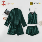 3 Piece Soft Net Elegant Nighty – Luxury Satin Set - Image 4