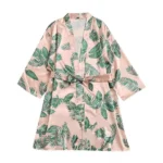Printed Silk Lingerie Pastel Beach Robe Loungewear - Image 5