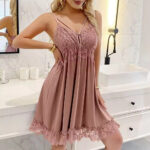Trim Babydoll Nighty – Lace Mesh Strappy Sleepwear - Image 4