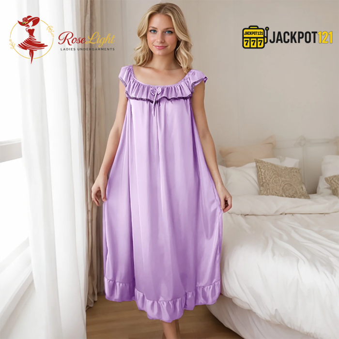 Soft Satin Silk Nightgown – Elegant Summer Sleepwear - Image 17