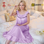 Soft Satin Silk Nightgown – Elegant Summer Sleepwear - Image 19