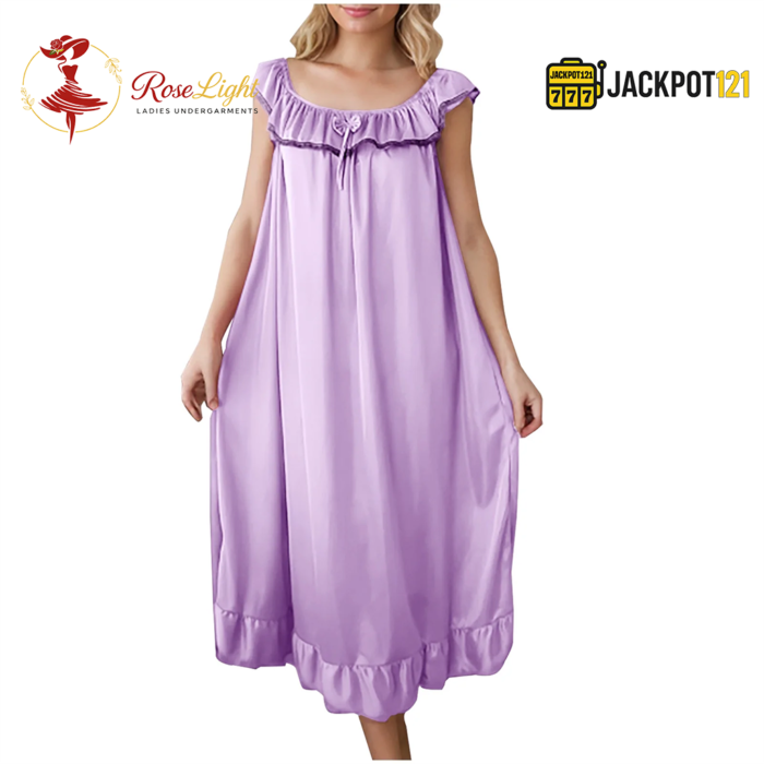 Soft Satin Silk Nightgown – Elegant Summer Sleepwear - Image 21