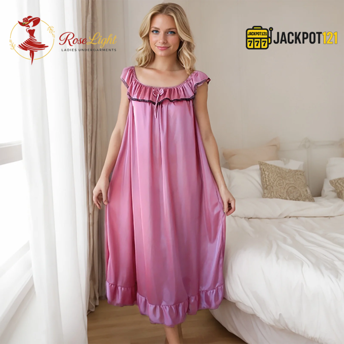 Soft Satin Silk Nightgown – Elegant Summer Sleepwear - Image 24