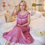 Soft Satin Silk Nightgown – Elegant Summer Sleepwear - Image 26