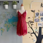 Chiffon Split Transparent Deep Neck Nighty Lace – Babydoll Lingerie - Image 6