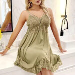 Trim Babydoll Nighty – Lace Mesh Strappy Sleepwear - Image 5