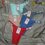 Pack of 2 Embellished Nylon Thong Panties – Soft Stretch Comfortable Women's Underwear