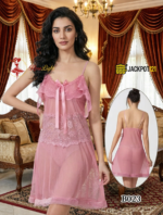 Elegant Lace Babydoll Nightdress – Sheer Soft Lingerie Dress - Image 2