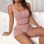 Relaxed Fit Cotton Lounge Set – Women’s Two-Piece Summer Pajama Set - Image 8