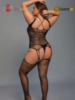 Pure Seduction Sheer Lace Bodystocking – Stretch Mesh Lingerie - Image 5