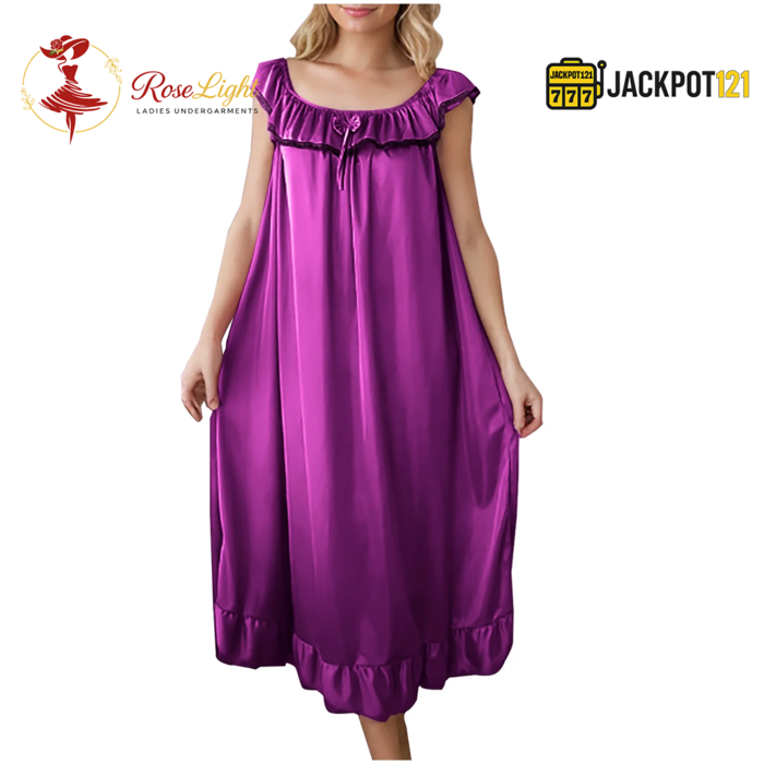 Soft Satin Silk Nightgown – Elegant Summer Sleepwear - Image 35