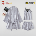 3 Piece Soft Net Elegant Nighty – Luxury Satin Set - Image 7