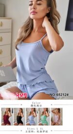 Simple Loose Sling Short Two-Piece Pants Suit - Image 8