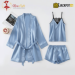 3 Piece Soft Net Elegant Nighty – Luxury Satin Set - Image 8