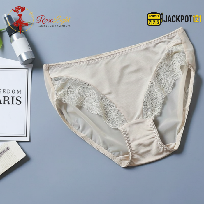 Pack of 3 Nylon Trim Lace Design Panties – Soft Breathable Hi-Cut Women's Underwear - Image 2