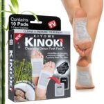 Kiyome Kinoki Detox Foot Pads - Soothing Wormwood Scent - for Cleansing Remove Toxins,10 Pads Charcoal Deep Cleansing Detoxify Blood Circulation Foot Pad,Stress & Pain Relief Sleep Patch for Men & Women,Weight loss & Detoxification (Charcoal10 Pads)