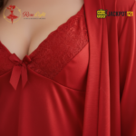 2 Piece Elegant Red Nighty Set – Sheer Robe Luxury Wear - Image 11