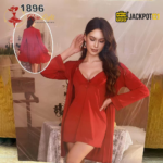 2 Piece Elegant Red Nighty Set – Sheer Robe Luxury Wear