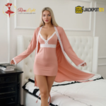 2 Piece Lace Trim Satin Nighty Set – Elegant Dusty Rose Sleepwear - Image 3