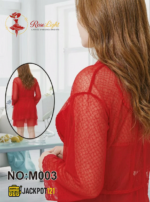 3 Piece Red Lace Net Nighty Set – Premium Romantic Luxury Wear - Image 6