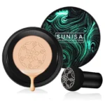 SUNISA Foundation Base Water proof Mushroom Head Air Cushion, BB CC Cream Moisturizing, Liquid Foundation with Sponge