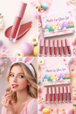 Matte lip gloss set. Theme: Easter, with packaging tha
