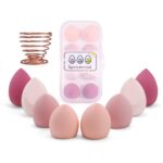 set of multi-colored, mini beauty makeup sponges in a plastic case - Image 3