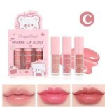 3Pcs Glossy Lip Gloss Moisturizing Dry Resistance Lipstick Woman Sparkling Cartoon Lip Makeup - Image 4