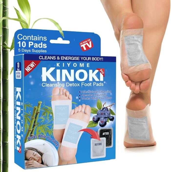 Blueberry Kinoki Detox Foot Patches Organic Herbal Overnight Foot Care Pads for Relaxation, Tired Feet Comfort, Natural Wellness Support, Easy Night Use – 10 Pieces - Image 3