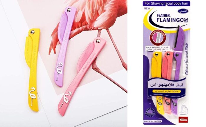 Pack of 3 Feather Flamingo Facial Touch-up Razor - Gentle and Precise Hair Removal for Smooth, Radiant Skin 3-Piece Facial Touch-up Razor | Flamingo Facial Razors - Image 3