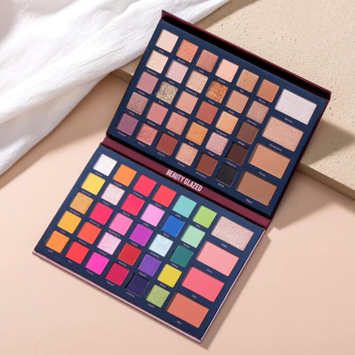 BAISEN DIARY All in One Eyeshadow Makeup Palette with Highlight Blush Contour, High Pigmented Natural Nude Matte Shimmer Glitter Smokey Eye Shadow Easy To Blend - Image 2