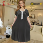 Elegant Bow Detail Satin Nighty – Premium Comfort Wear - Image 2