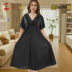 Elegant Lace Trim Satin Nighty – Premium Comfort Wear - Image 2