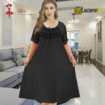 Elegant Ruffle Detail Satin Nighty – Premium Comfort Wear - Image 2