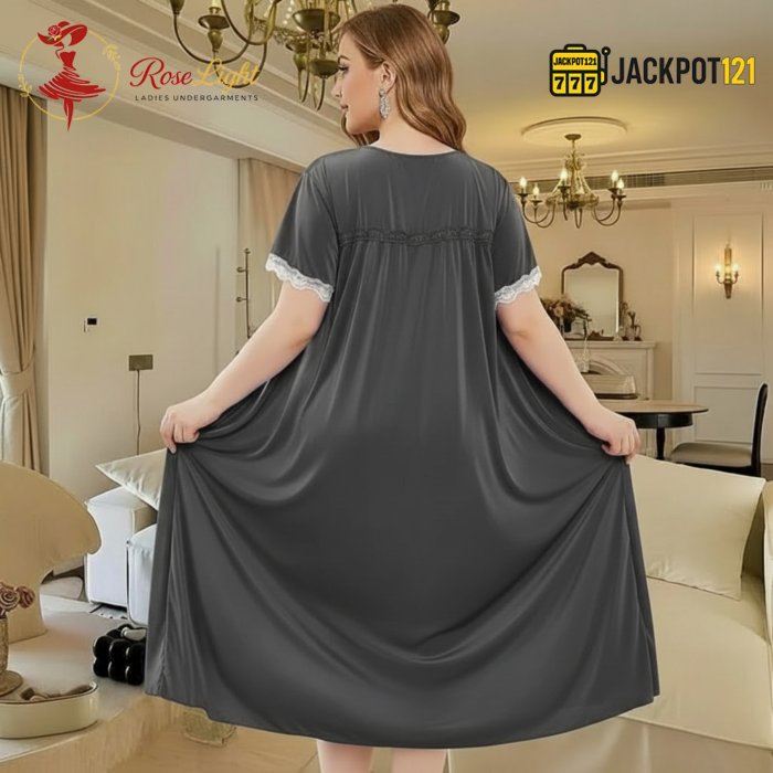 Elegant Bow Detail Satin Nighty – Premium Comfort Wear - Image 3