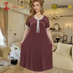 Elegant Bow Detail Satin Nighty – Premium Comfort Wear - Image 4